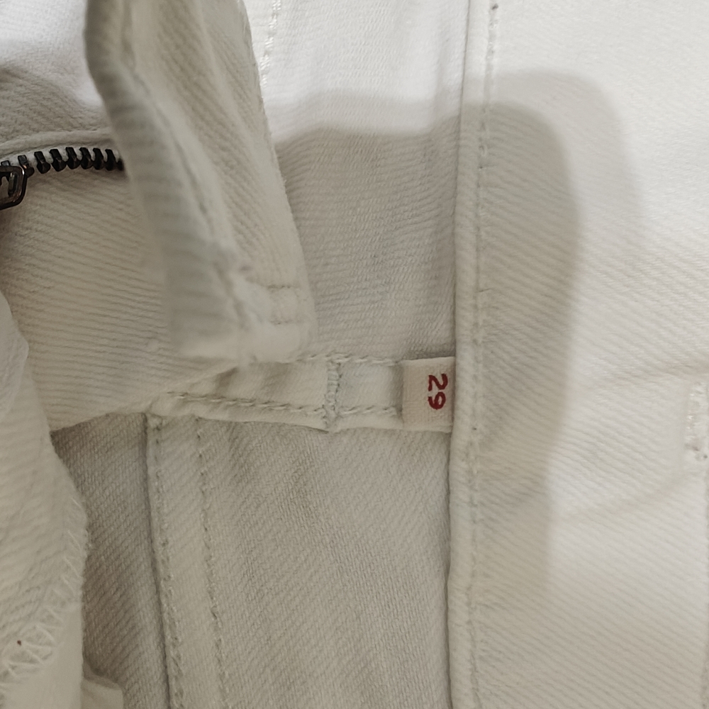 Women's White Distressed Denim Shorts - Picture 3 of 6